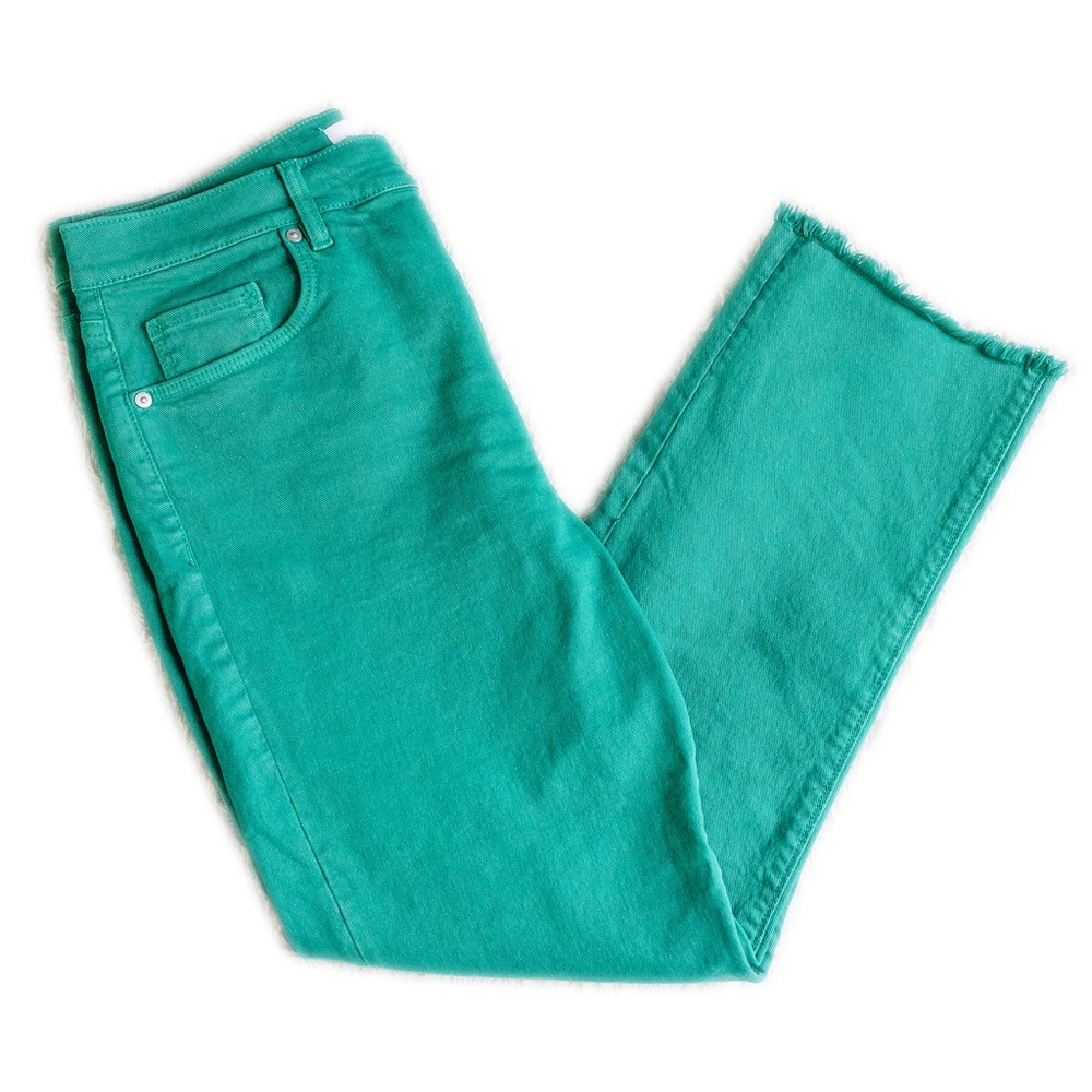 Kelly Green Loft Straight Leg Jeans Size 8